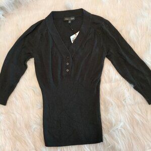(320) Audrey Talbott V neck shirt 3/4 sleeve sweater size S